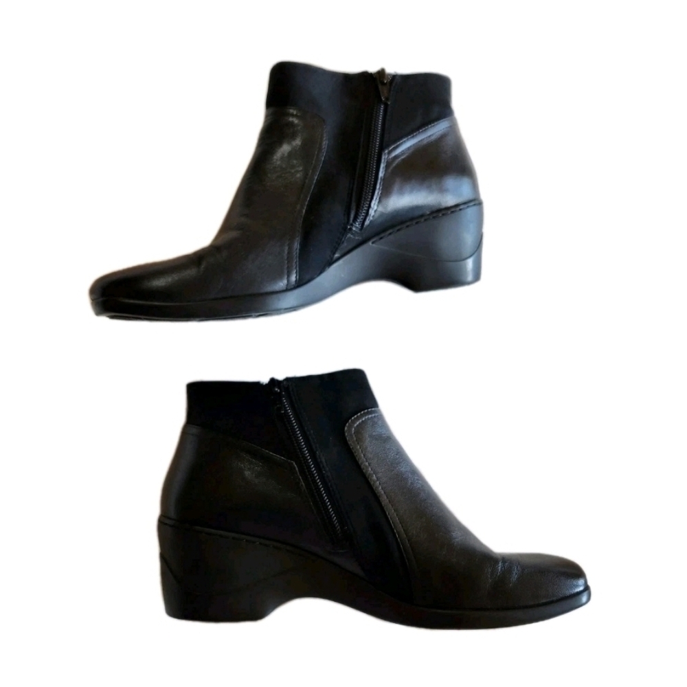 Easy Spirit Parza Black Leather Ankle Bootie Size 8.5